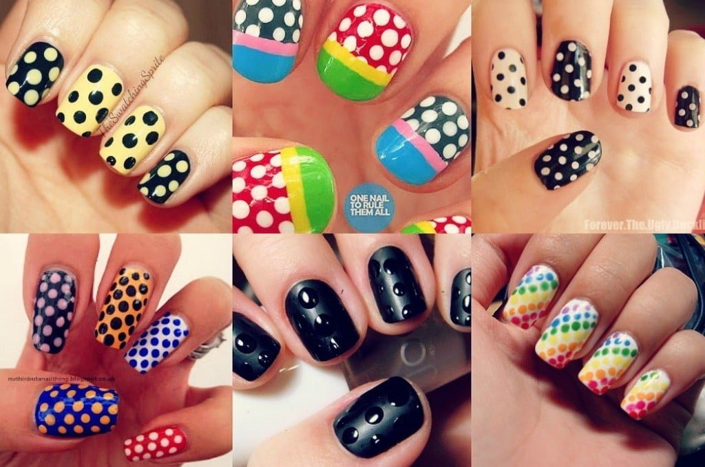 polka dotted nail art1