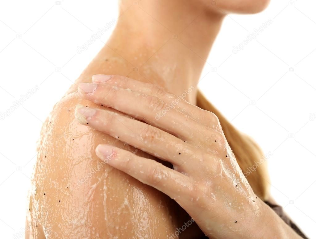 depositphotos 89533456 stock photo woman using body scrub