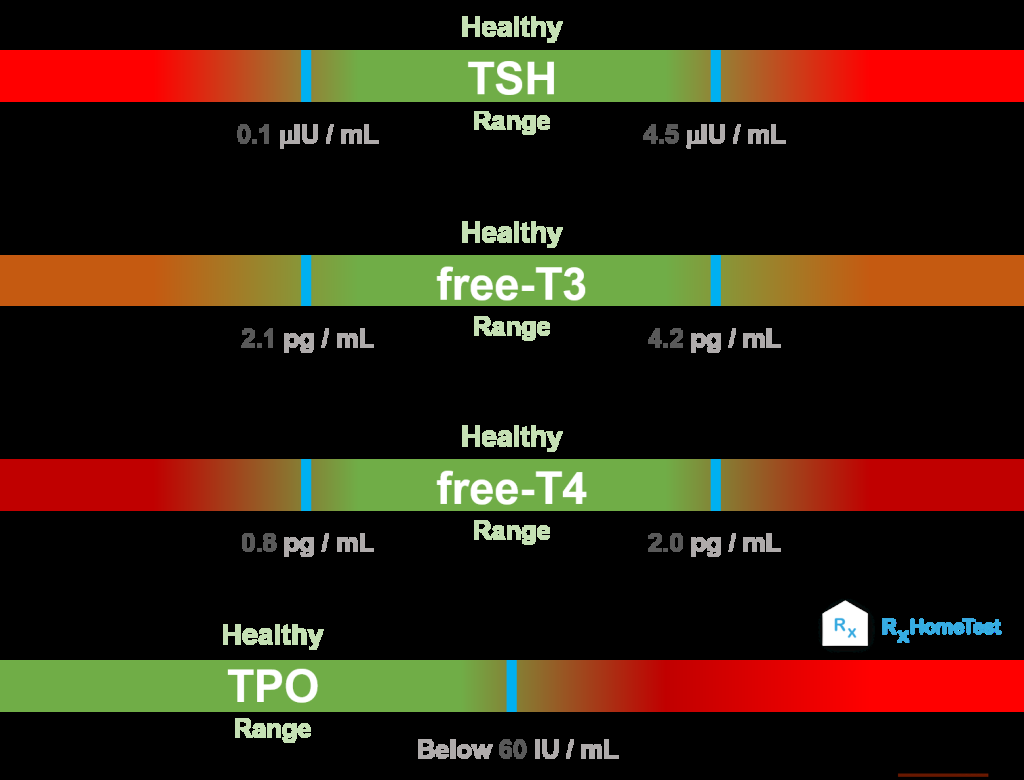 TSH fT3 fT4 TPO ranges