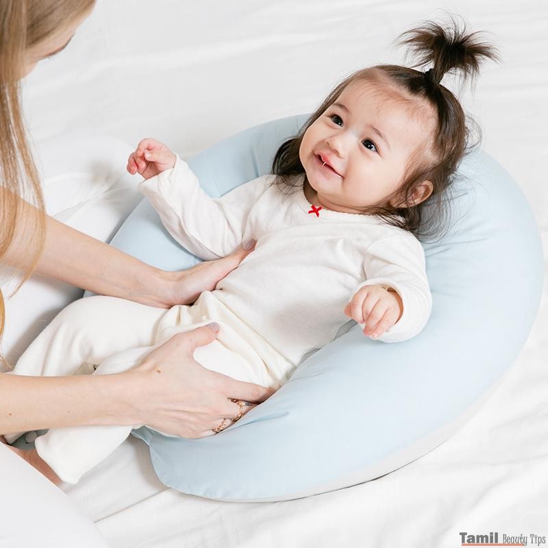 mooimom 2 in 1 maternity nursing pillow blue grey 88512